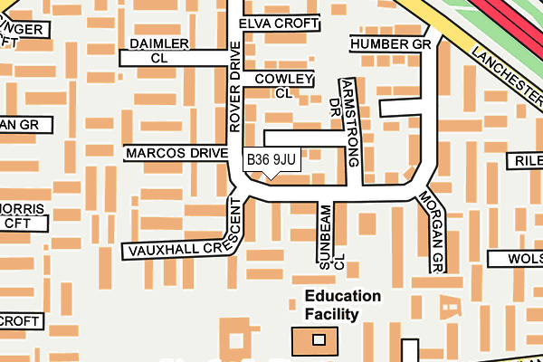 B36 9JU map - OS OpenMap – Local (Ordnance Survey)