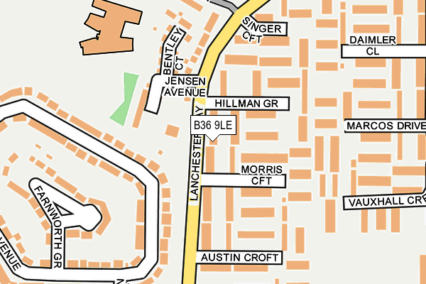 B36 9LE map - OS OpenMap – Local (Ordnance Survey)