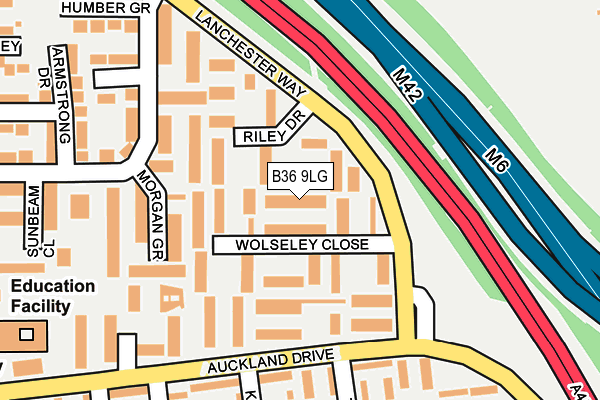 B36 9LG map - OS OpenMap – Local (Ordnance Survey)