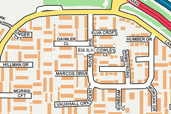 B36 9LH map - OS OpenMap – Local (Ordnance Survey)