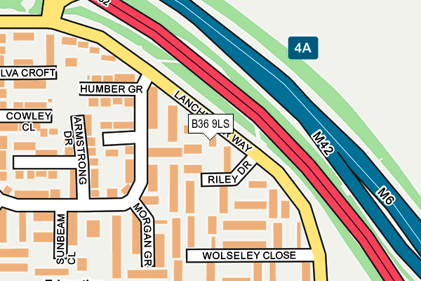 B36 9LS map - OS OpenMap – Local (Ordnance Survey)