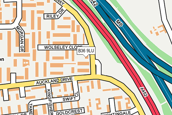 B36 9LU map - OS OpenMap – Local (Ordnance Survey)