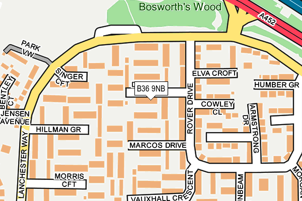 B36 9NB map - OS OpenMap – Local (Ordnance Survey)