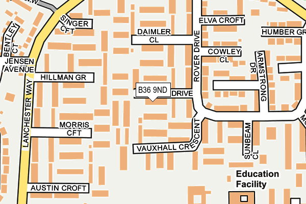B36 9ND map - OS OpenMap – Local (Ordnance Survey)