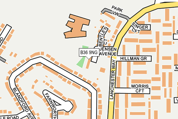 B36 9NG map - OS OpenMap – Local (Ordnance Survey)