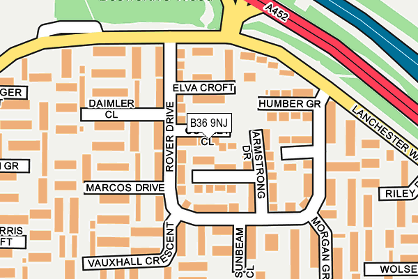B36 9NJ map - OS OpenMap – Local (Ordnance Survey)