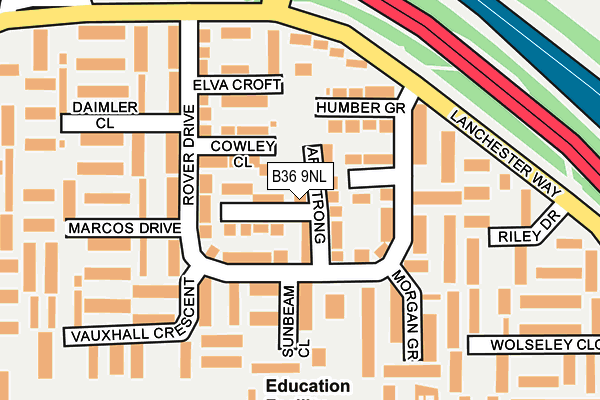 B36 9NL map - OS OpenMap – Local (Ordnance Survey)