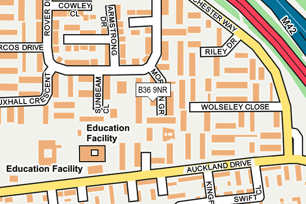 B36 9NR map - OS OpenMap – Local (Ordnance Survey)