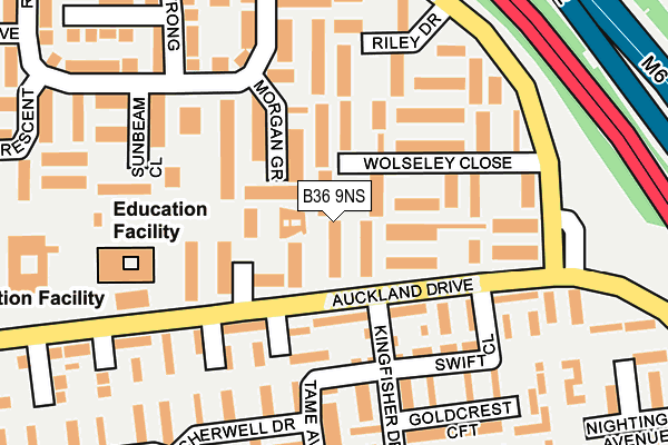 B36 9NS map - OS OpenMap – Local (Ordnance Survey)