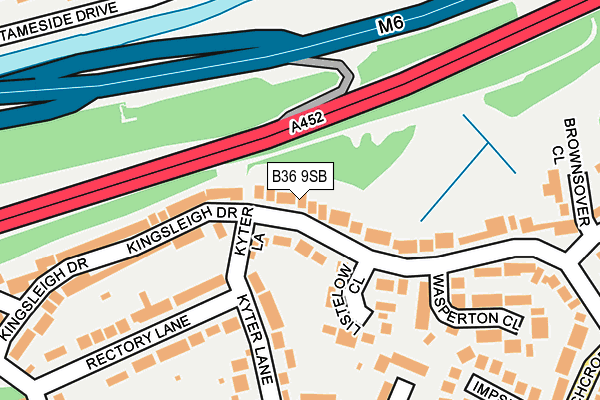 B36 9SB map - OS OpenMap – Local (Ordnance Survey)