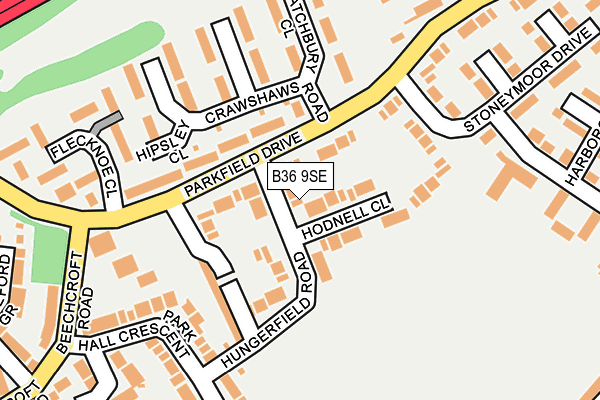 B36 9SE map - OS OpenMap – Local (Ordnance Survey)