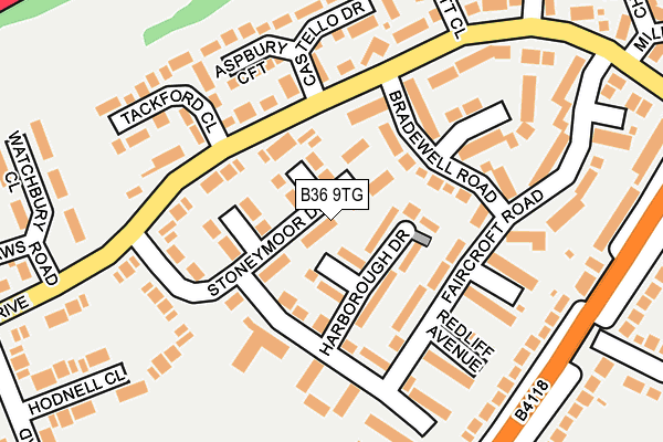 B36 9TG map - OS OpenMap – Local (Ordnance Survey)