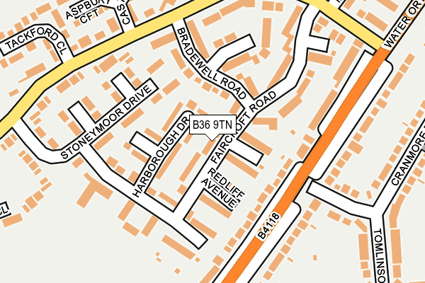 B36 9TN map - OS OpenMap – Local (Ordnance Survey)