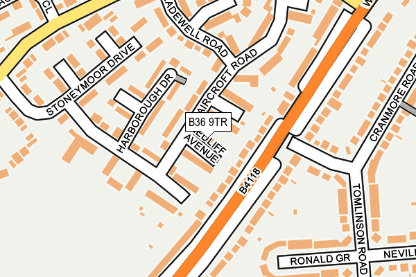 B36 9TR map - OS OpenMap – Local (Ordnance Survey)