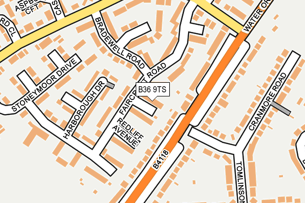 B36 9TS map - OS OpenMap – Local (Ordnance Survey)