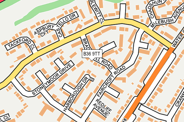 B36 9TT map - OS OpenMap – Local (Ordnance Survey)