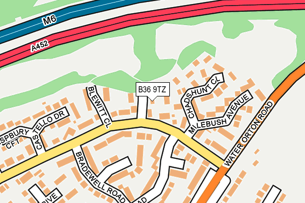 B36 9TZ map - OS OpenMap – Local (Ordnance Survey)