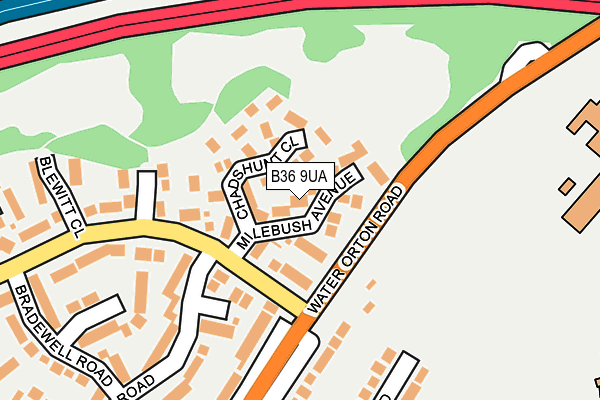 B36 9UA map - OS OpenMap – Local (Ordnance Survey)