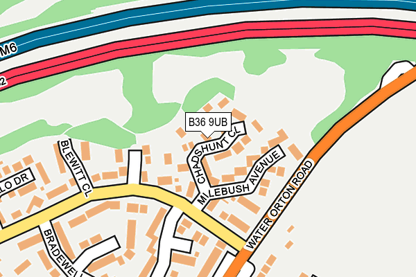 B36 9UB map - OS OpenMap – Local (Ordnance Survey)