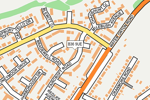 B36 9UE map - OS OpenMap – Local (Ordnance Survey)