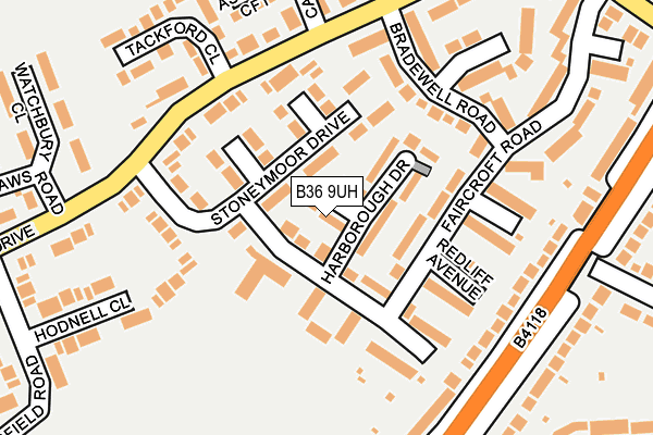 B36 9UH map - OS OpenMap – Local (Ordnance Survey)