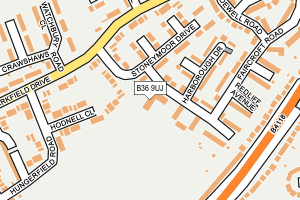 B36 9UJ map - OS OpenMap – Local (Ordnance Survey)