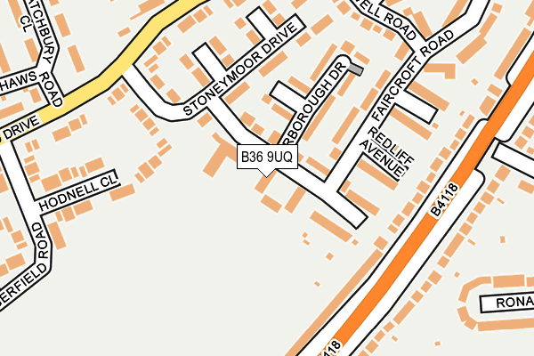 B36 9UQ map - OS OpenMap – Local (Ordnance Survey)