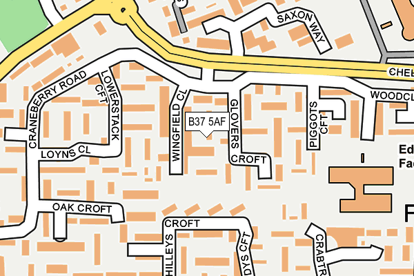 B37 5AF map - OS OpenMap – Local (Ordnance Survey)