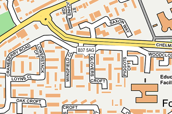 B37 5AG map - OS OpenMap – Local (Ordnance Survey)