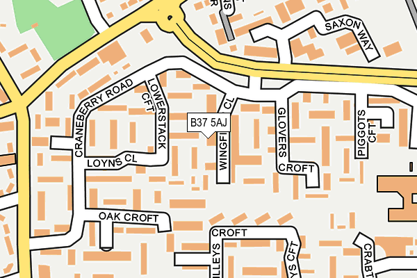 B37 5AJ map - OS OpenMap – Local (Ordnance Survey)
