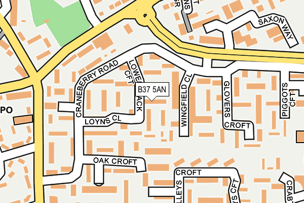 B37 5AN map - OS OpenMap – Local (Ordnance Survey)