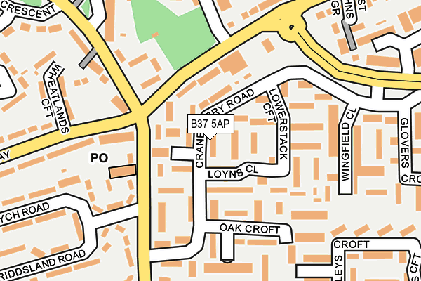 B37 5AP map - OS OpenMap – Local (Ordnance Survey)