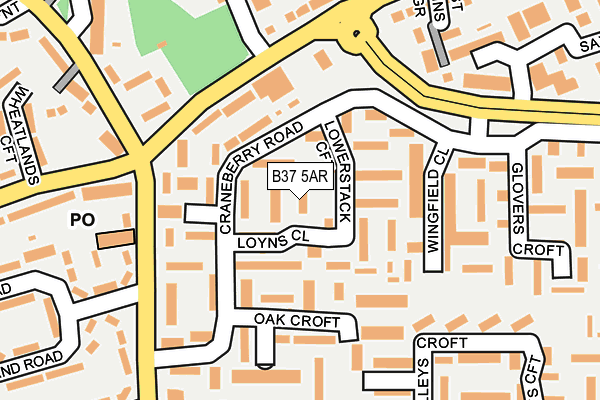 B37 5AR map - OS OpenMap – Local (Ordnance Survey)
