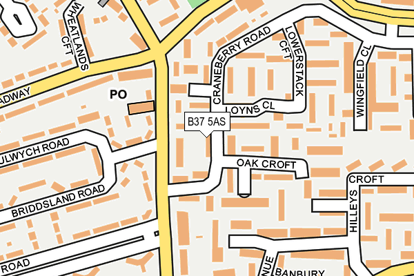 B37 5AS map - OS OpenMap – Local (Ordnance Survey)