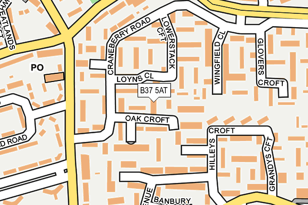 B37 5AT map - OS OpenMap – Local (Ordnance Survey)