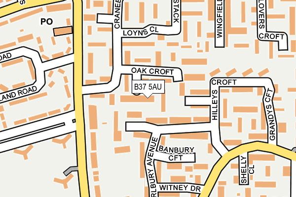 B37 5AU map - OS OpenMap – Local (Ordnance Survey)