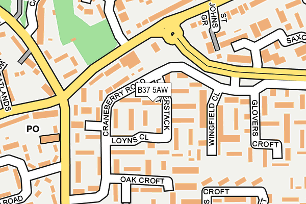 B37 5AW map - OS OpenMap – Local (Ordnance Survey)