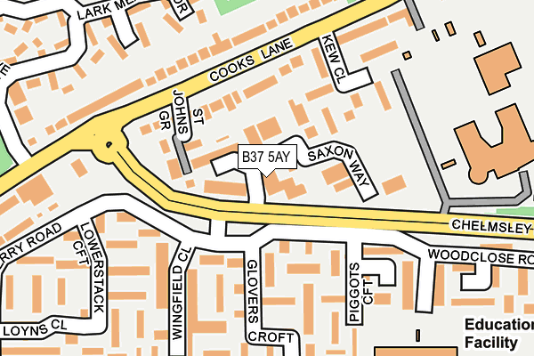 B37 5AY map - OS OpenMap – Local (Ordnance Survey)