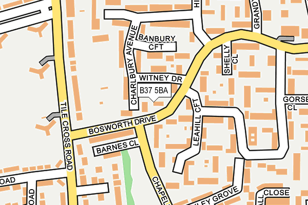 B37 5BA map - OS OpenMap – Local (Ordnance Survey)