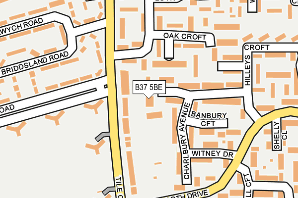 B37 5BE map - OS OpenMap – Local (Ordnance Survey)