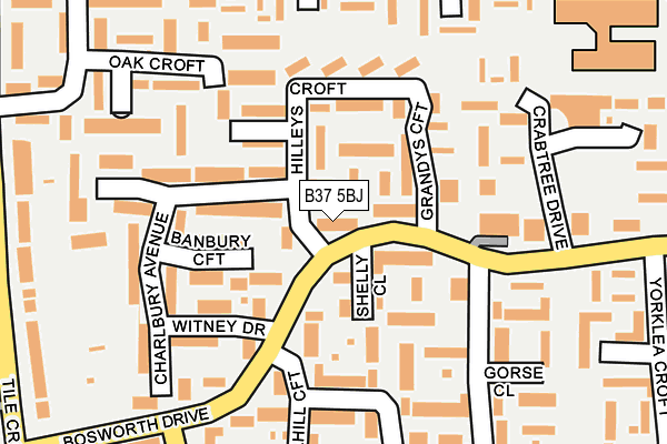 B37 5BJ map - OS OpenMap – Local (Ordnance Survey)