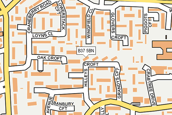 B37 5BN map - OS OpenMap – Local (Ordnance Survey)