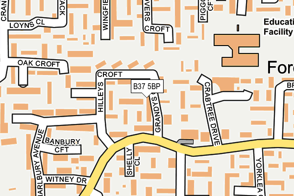 B37 5BP map - OS OpenMap – Local (Ordnance Survey)