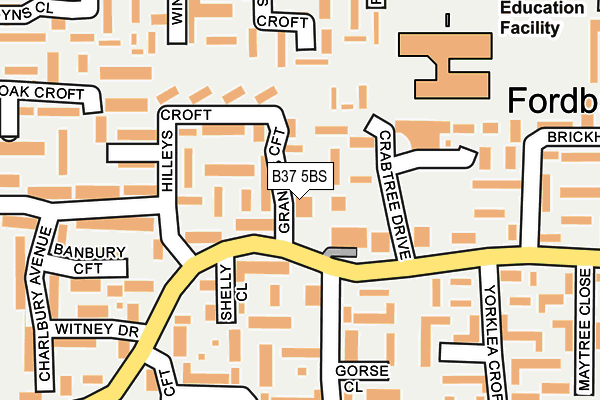 B37 5BS map - OS OpenMap – Local (Ordnance Survey)