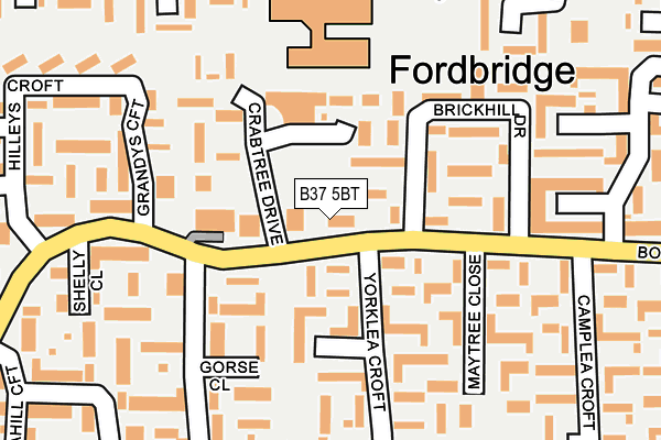 B37 5BT map - OS OpenMap – Local (Ordnance Survey)