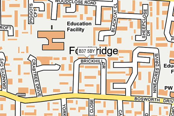 B37 5BY map - OS OpenMap – Local (Ordnance Survey)