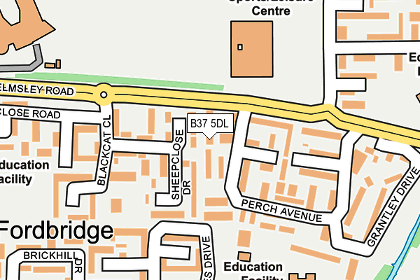 B37 5DL map - OS OpenMap – Local (Ordnance Survey)