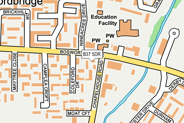 B37 5DR map - OS OpenMap – Local (Ordnance Survey)