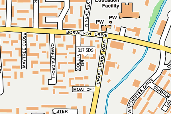 B37 5DS map - OS OpenMap – Local (Ordnance Survey)
