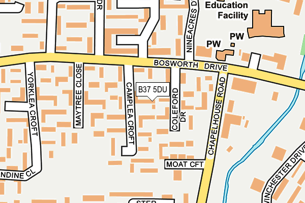 B37 5DU map - OS OpenMap – Local (Ordnance Survey)